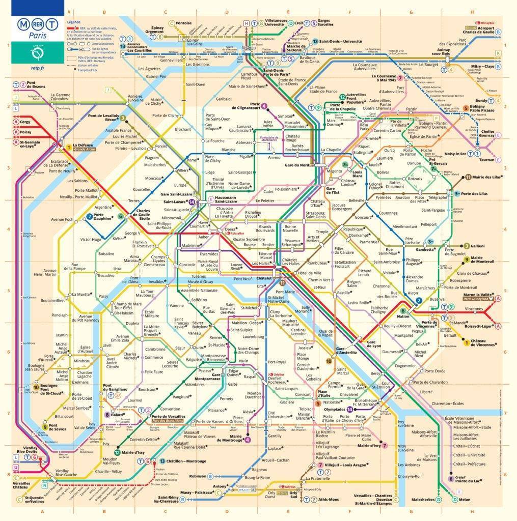 Париж станция метро схема