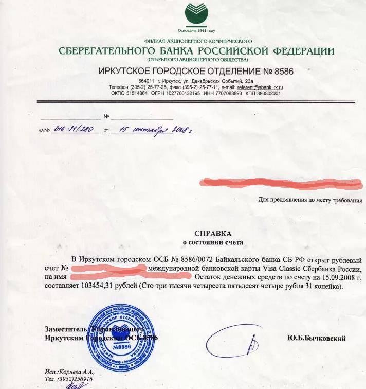 Выписка из банковского счета для получения визы в 2023 году