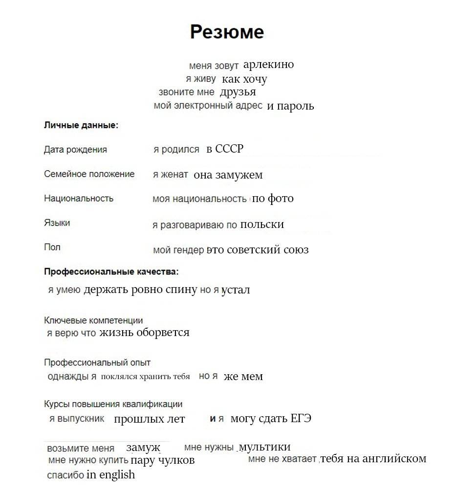 Правила составления резюме на испанском языке