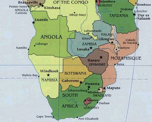 Зимбабве на карте мира – столица страны в африке, население и фото