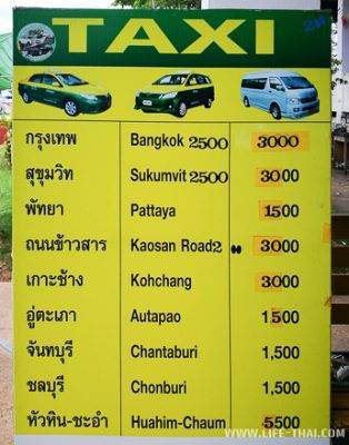 Такси в паттайе — thaiguide.info