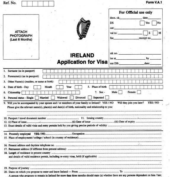Документы на визу в ирландию для россиян в 2018 году
