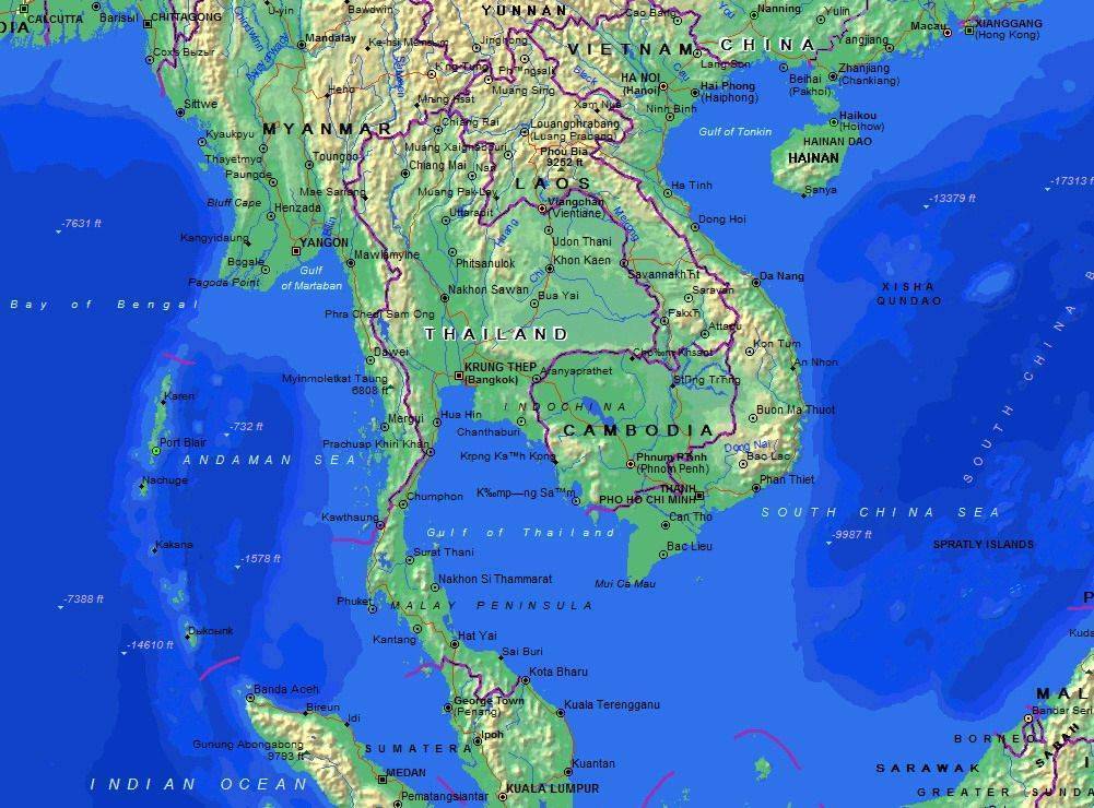 Где находится таиланд, с каким странами граничит ???? toursthailand