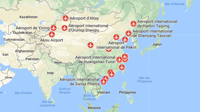 Список международными аэропортами