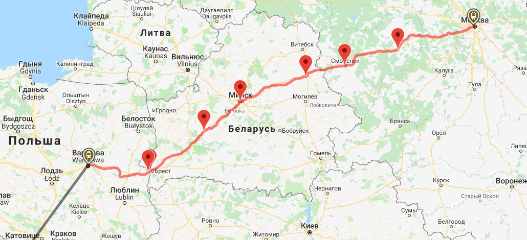 Как добраться до варшавы из москвы на самолете, поезде, авто