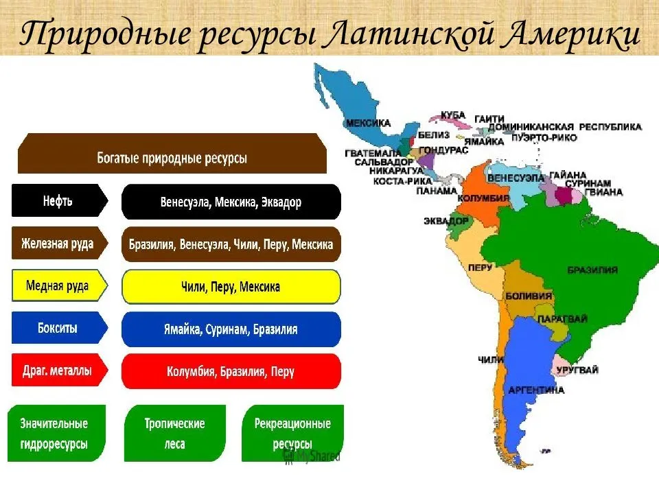 Латинская америка на карте мира