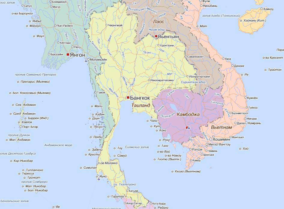 Тайланд на карте мира: гугл карты и места для посещения +видео