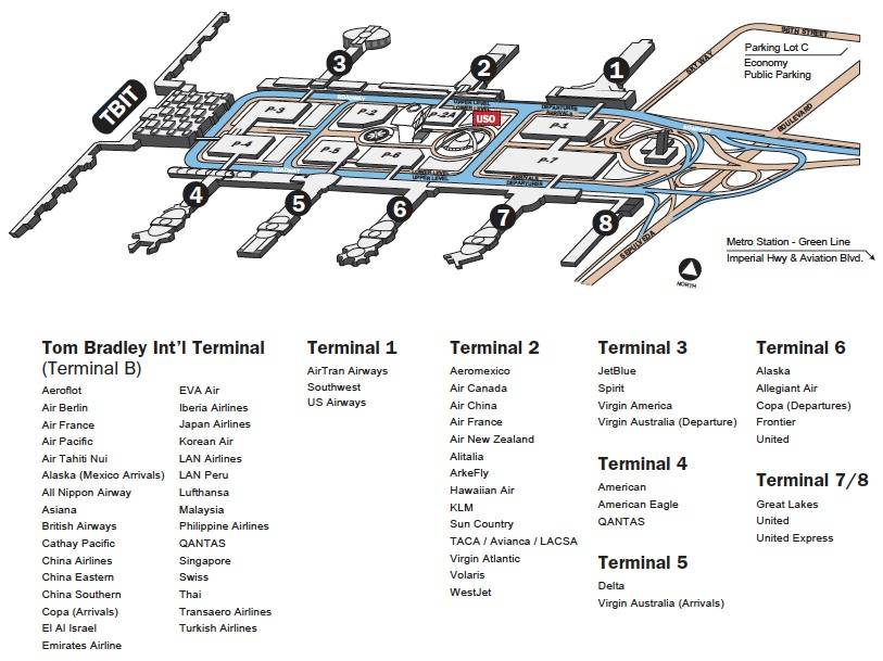 Аэропорт лос-анджелеса: услуги в 2021 году, онлайн табло, схема терминалов