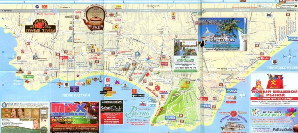 Карты паттайи (тайланд). подробная карта паттайи на русском языке с отелями и достопримечательностями