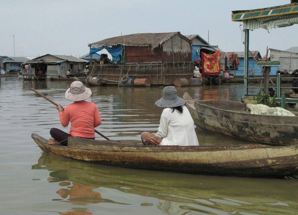 Тонлесап - большое пресное озеро, камбоджа