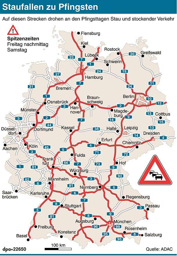 Карта автобанов германии