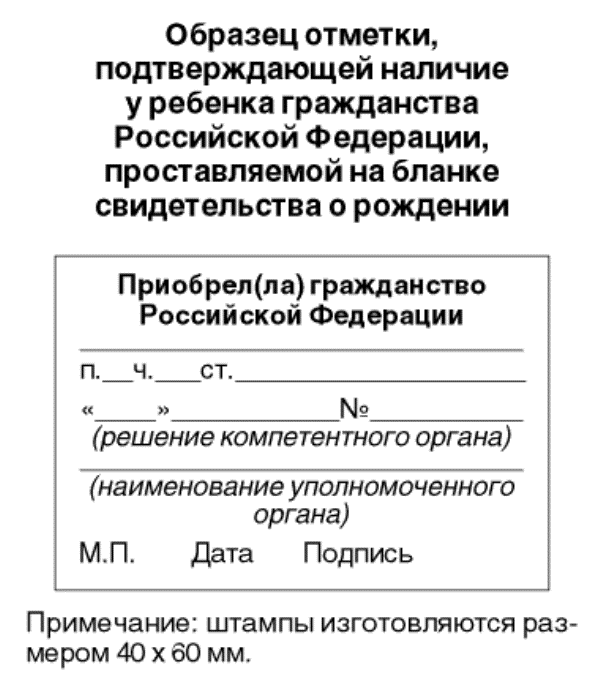 Документы подтверждающие гражданство ребенка до 14 лет