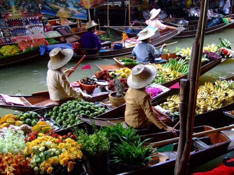 Плавучие рынки в бангкоке