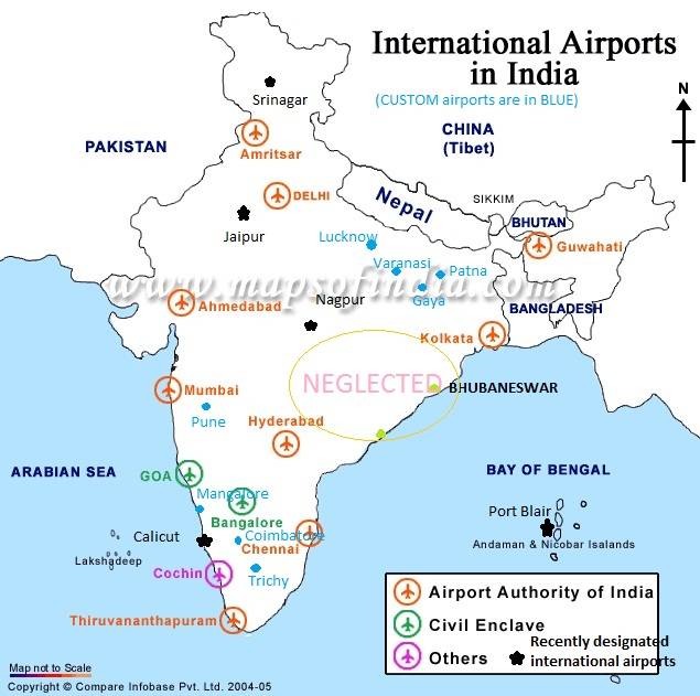 Международные аэропорты индии на карте