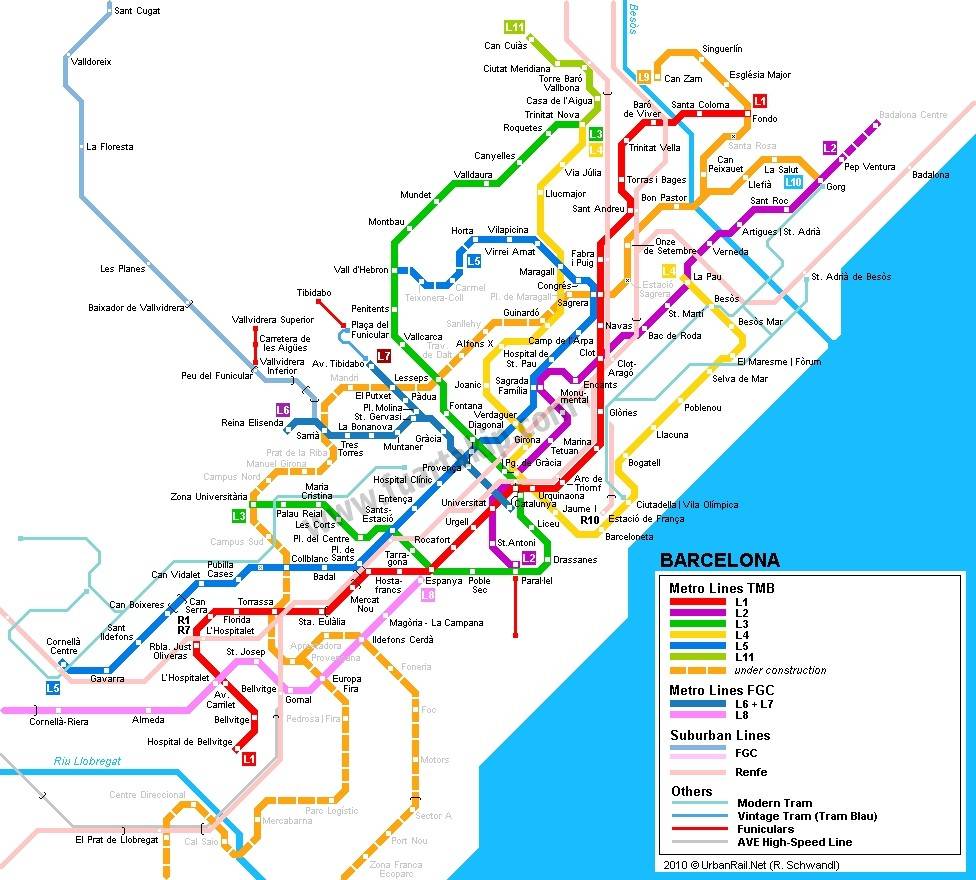 Интерактивная карта метро барселоны