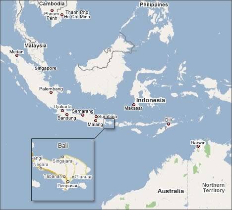 Бали на карте мира: где находится, каким океаном омывается