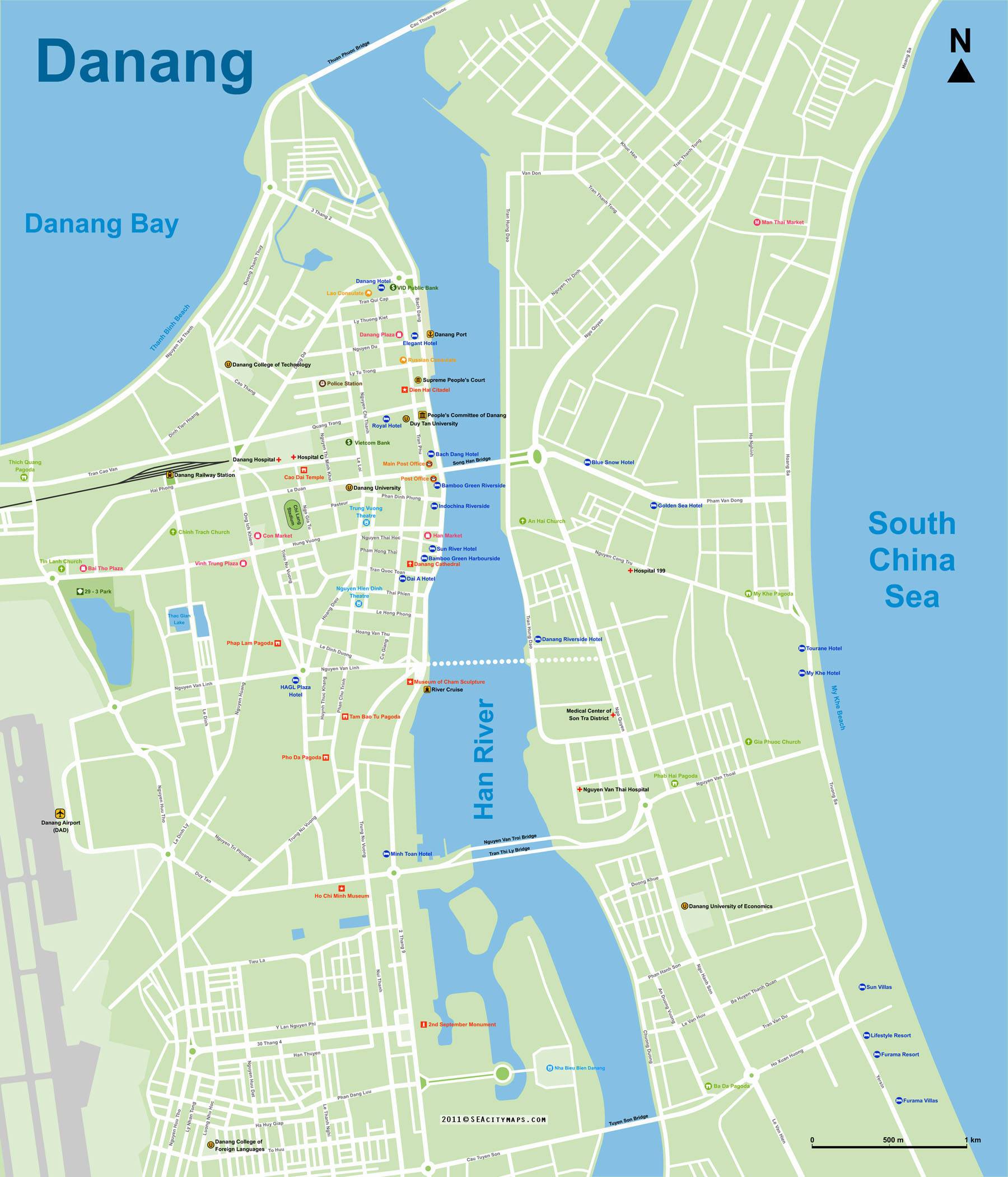 Город-курорт дананг, вьетнам