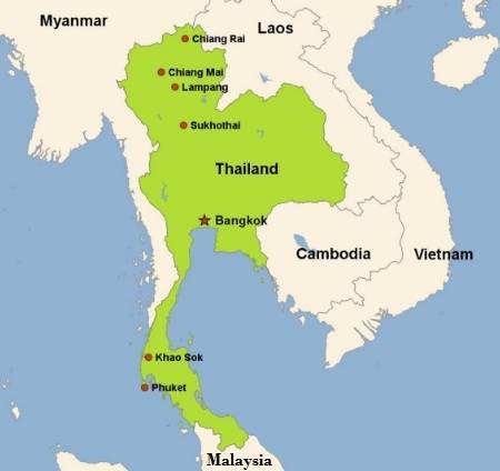 Где находится таиланд, с каким странами граничит ???? tours thailand