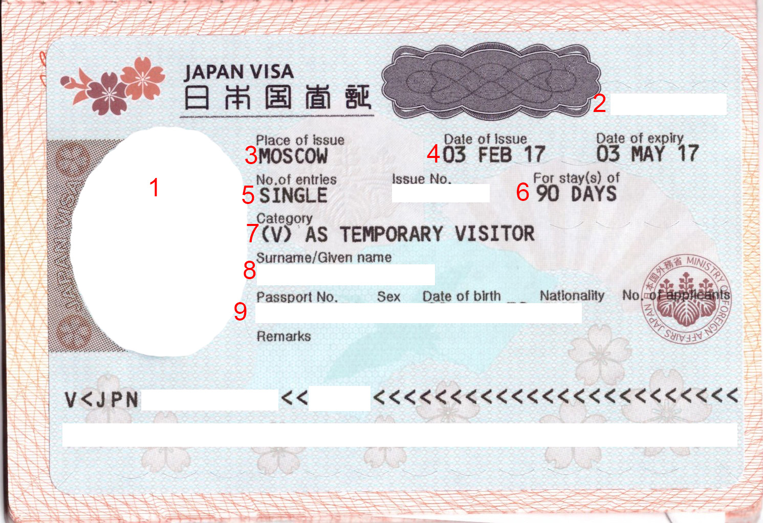 требования к фото виза япония требования