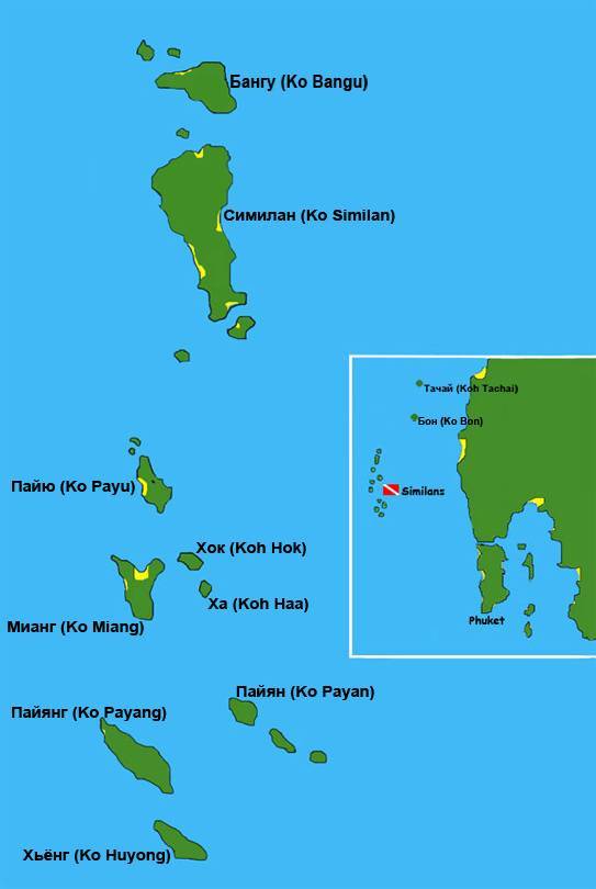 Симиланские острова: описание, карта, экскурсии, цены • вся планета