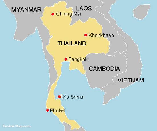 Тайланд на карте мира: гугл карты и места для посещения +видео