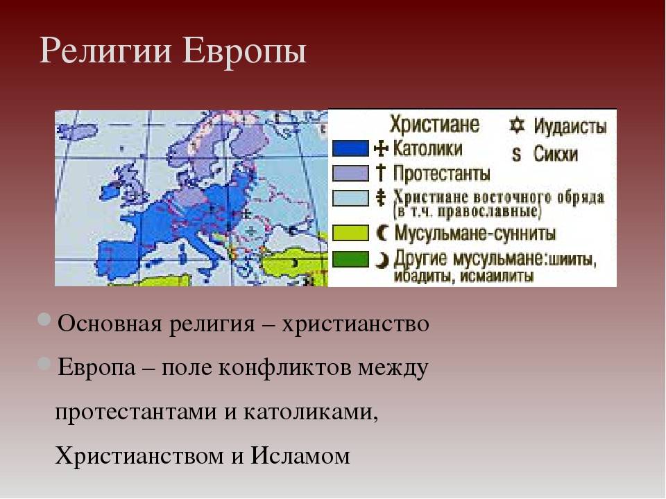 Конфессиональная карта европы