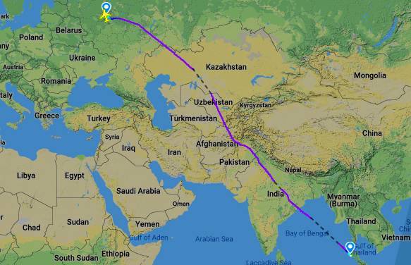 Сколько лететь до таиланда из санкт-петербурга