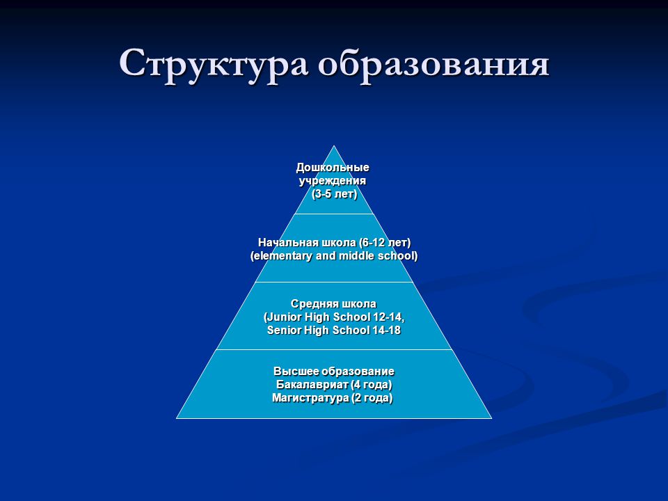 Система образования сша схема