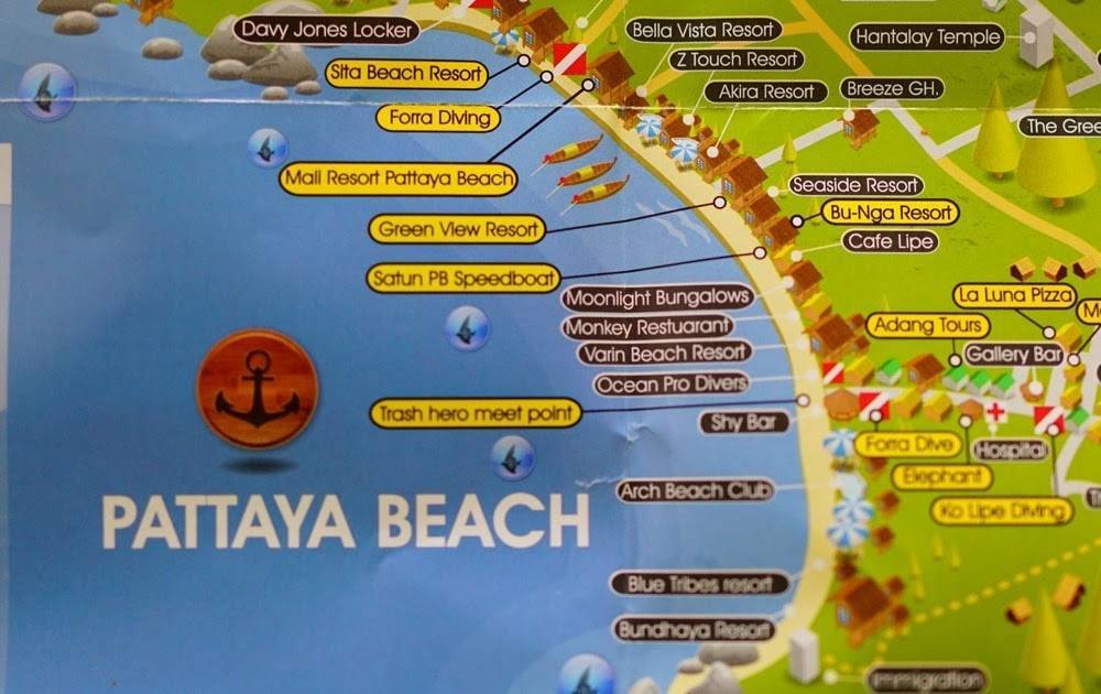 Пляжи паттайи на карте с фото: где чистые места у моря