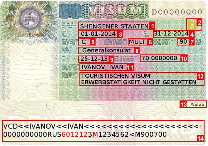 Расшифровка шенгенской визы: номер документа, идентификаторы и прочие данные