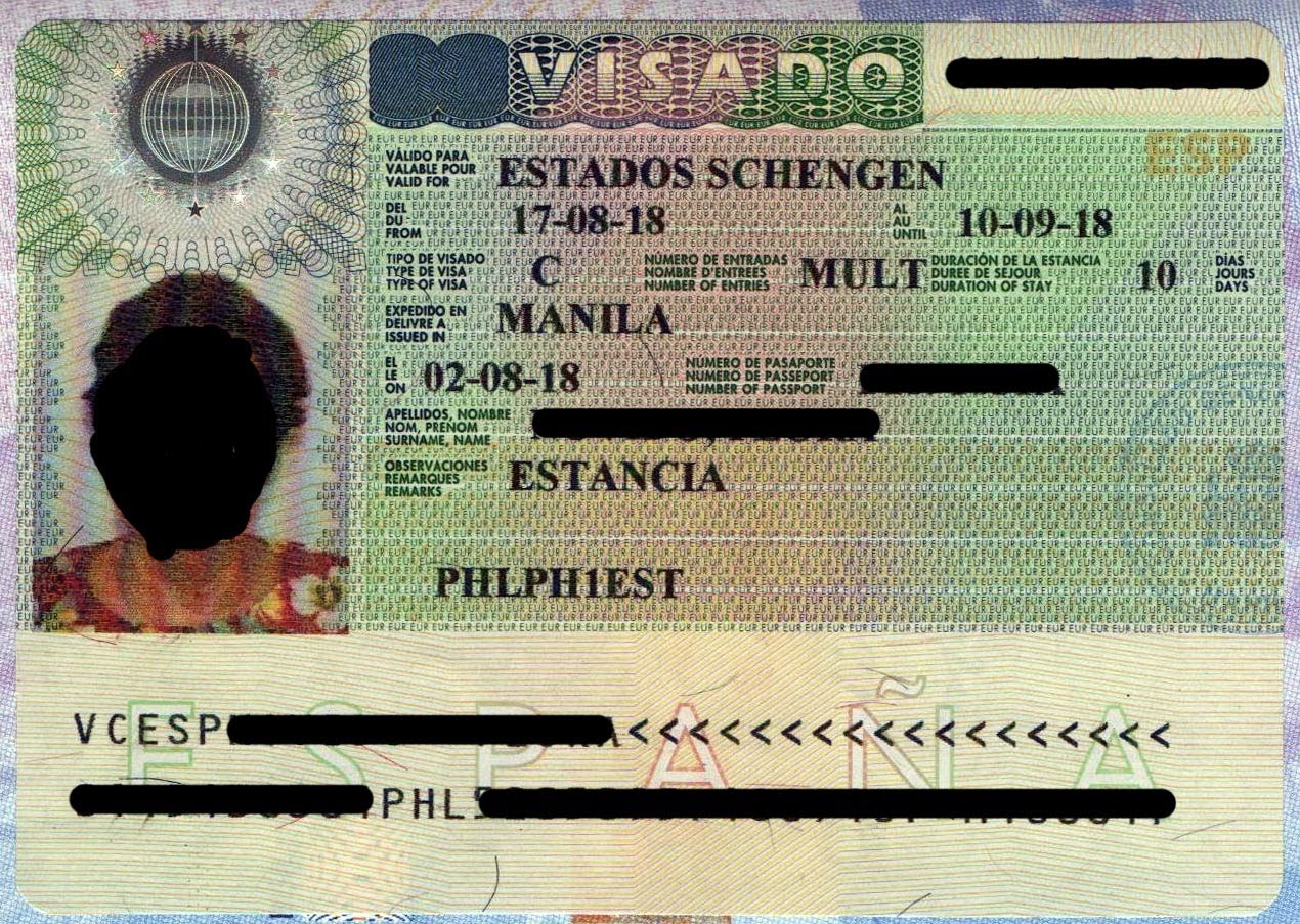 Spain visa application