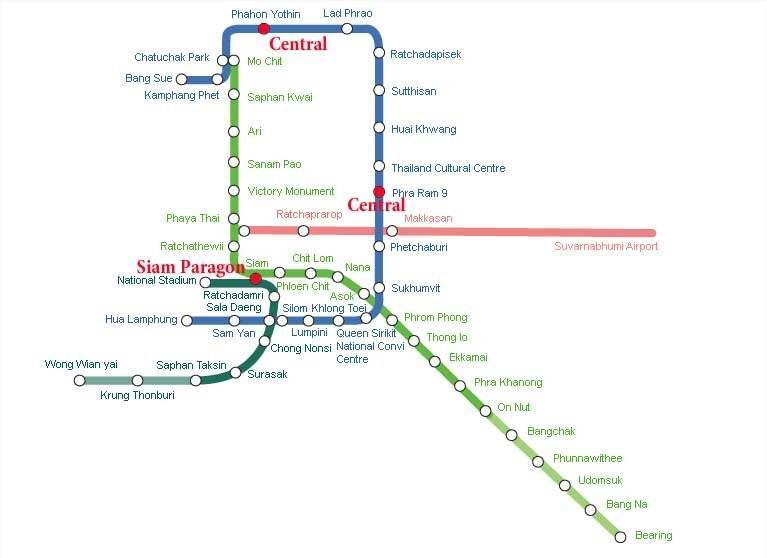 Карта метро бангкока с возможностью скачать или распечатать