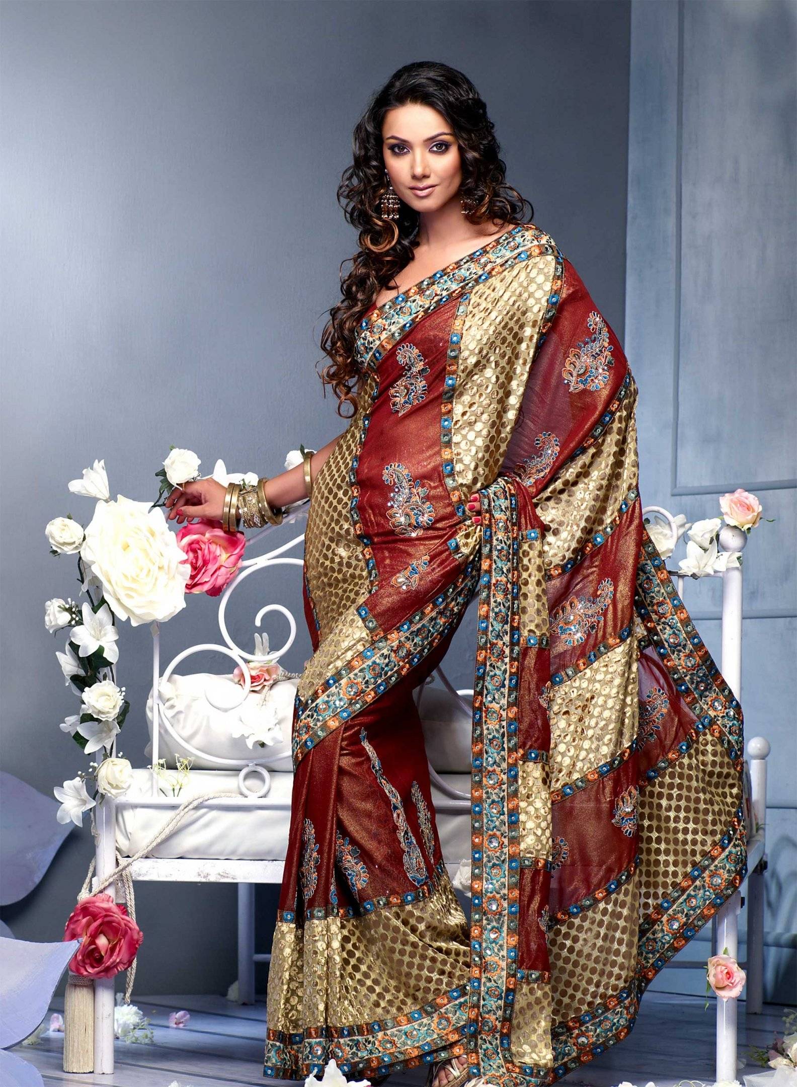 Сари индийская одежда женская