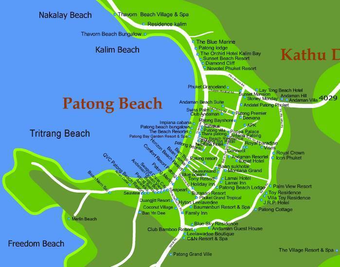 Карта пхукета с пляжами