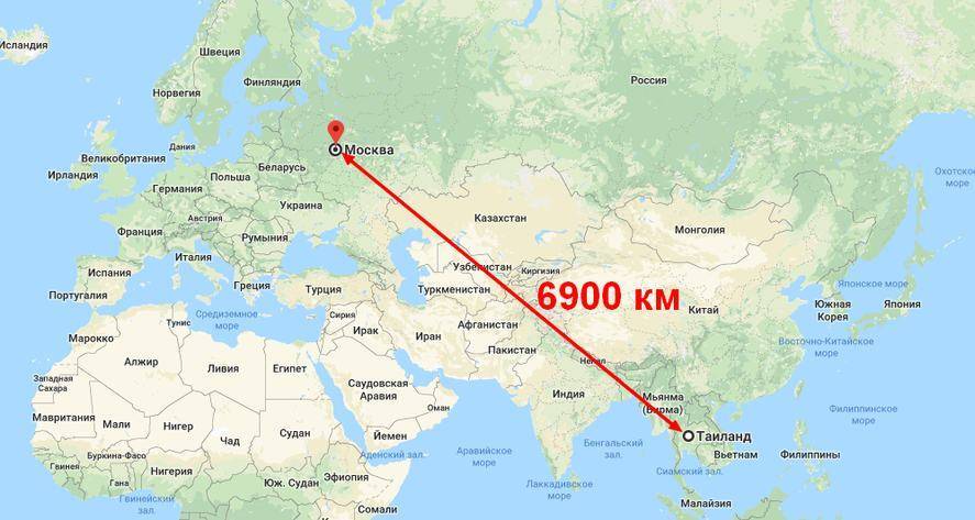 Сколько лететь до тайланда?