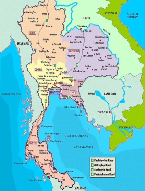Где расположен таиланд? чем знаменит тайланд? какое там море?