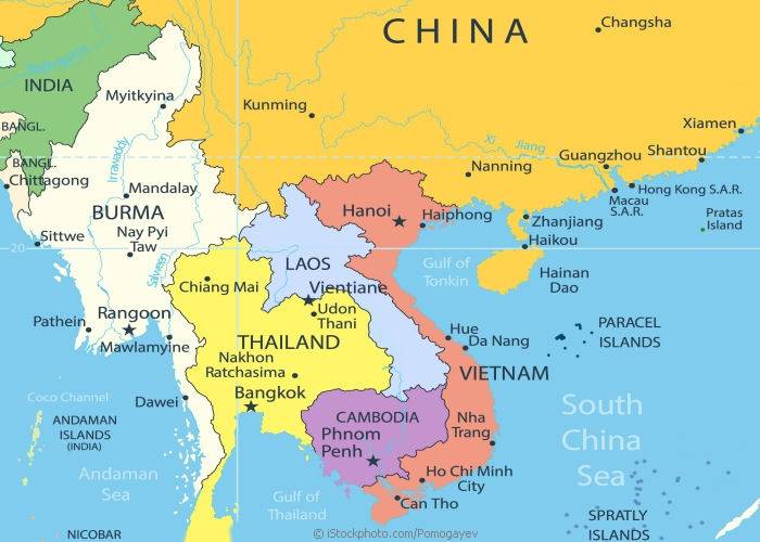 Где на карте мира находится тайланд?