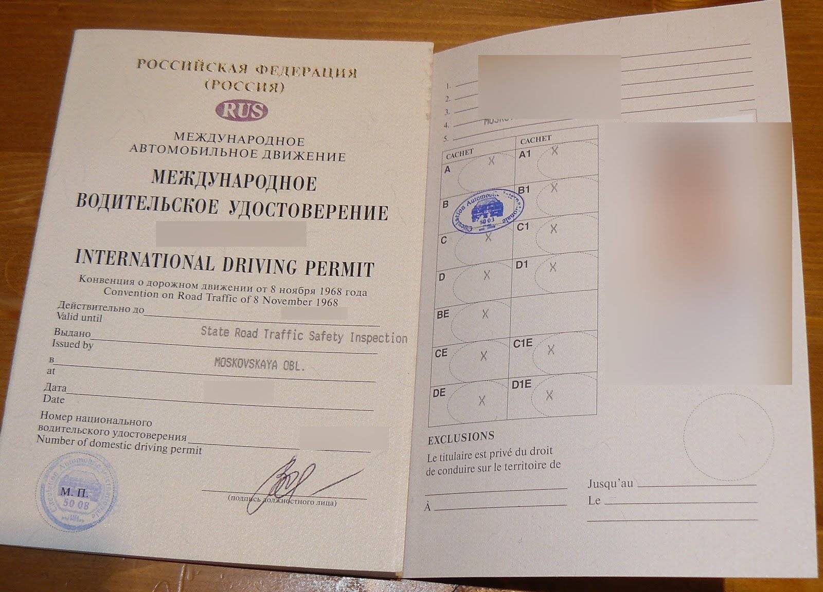 Международное водительское удостоверение (мву)