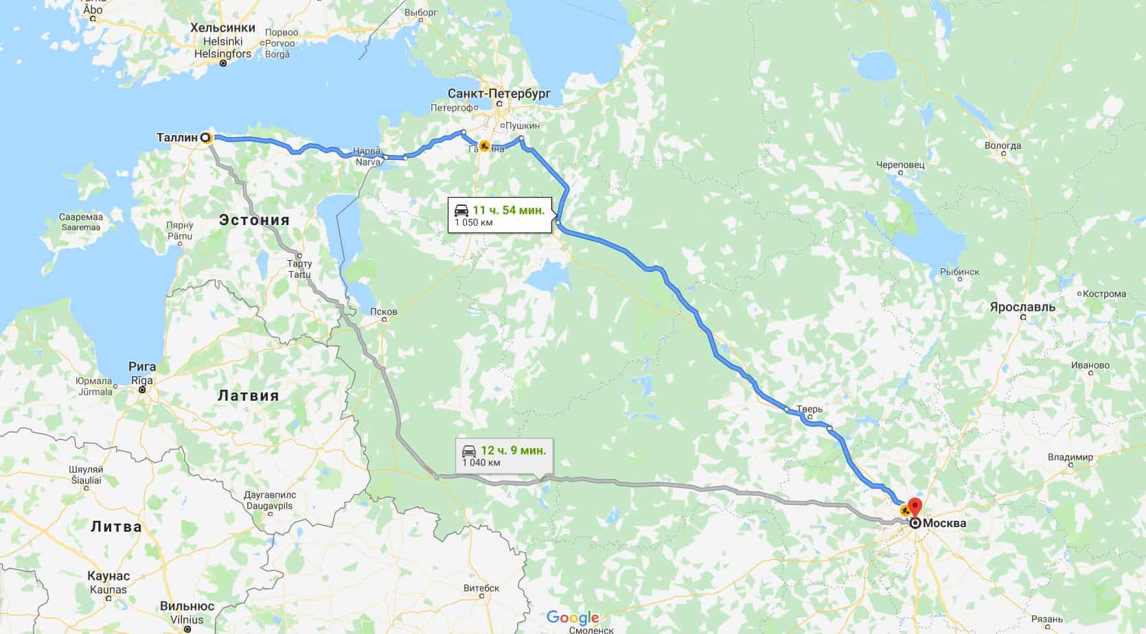 Как добраться до Таллина из Москвы и Петербурга