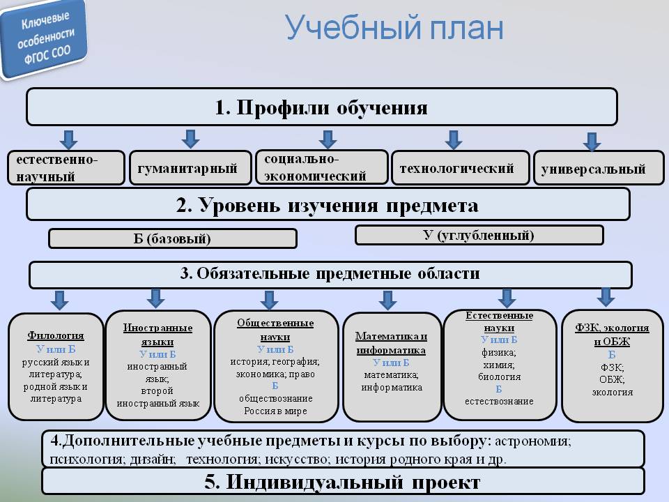 Учебный план старшей школы по фгос