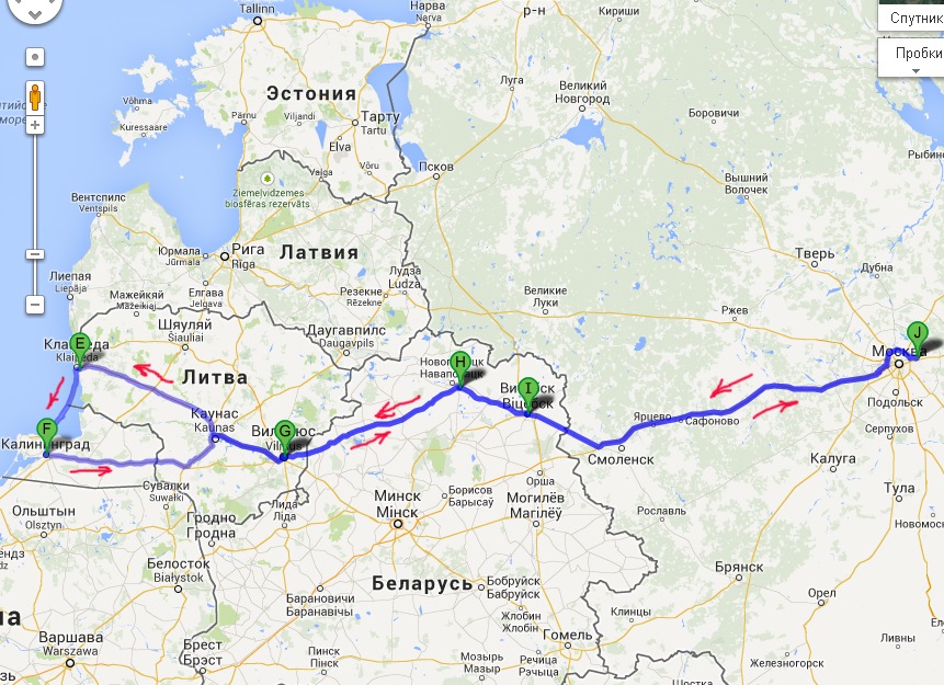 Путешествие и поездка на машине из калининграда по россии