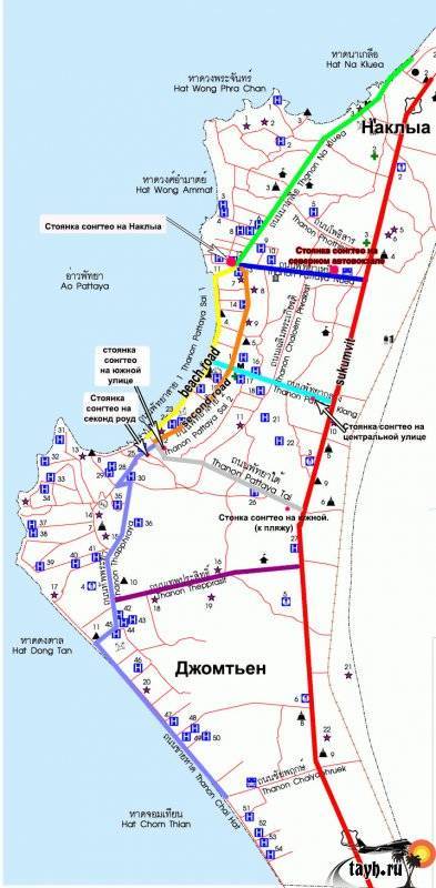 Сонгтео и тук-туки в паттайе, маршруты и остановки общественного транспорта в паттайе - 2021