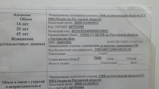 Стоимость госпошлины за внутренний паспорт рф