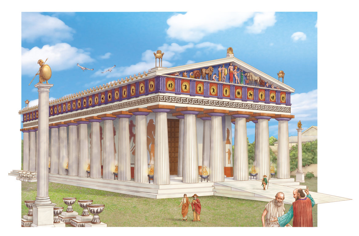 Храм эрехтейона - один из главных храмов афинского акрополя