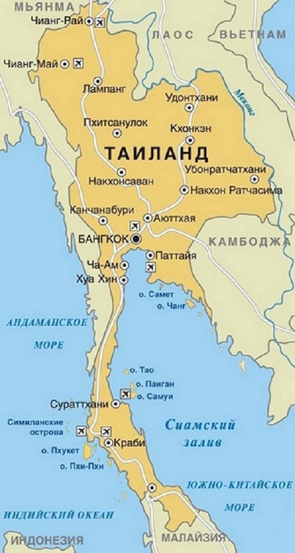 Карта где тайланд