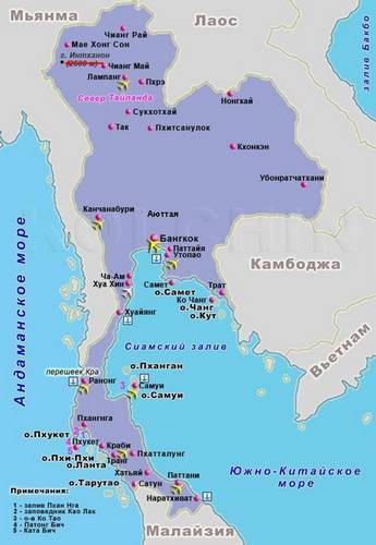 Курорты тайланда: куда лучше поехать в тайланд, карта курортов