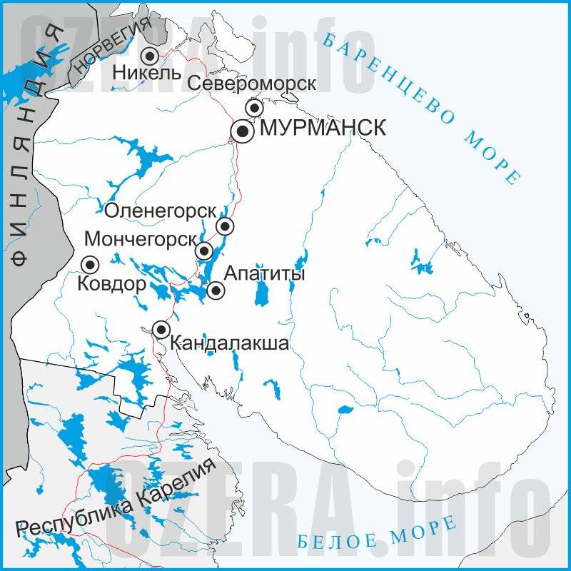 Кольский полуостров на карте – где находится, реки и озера