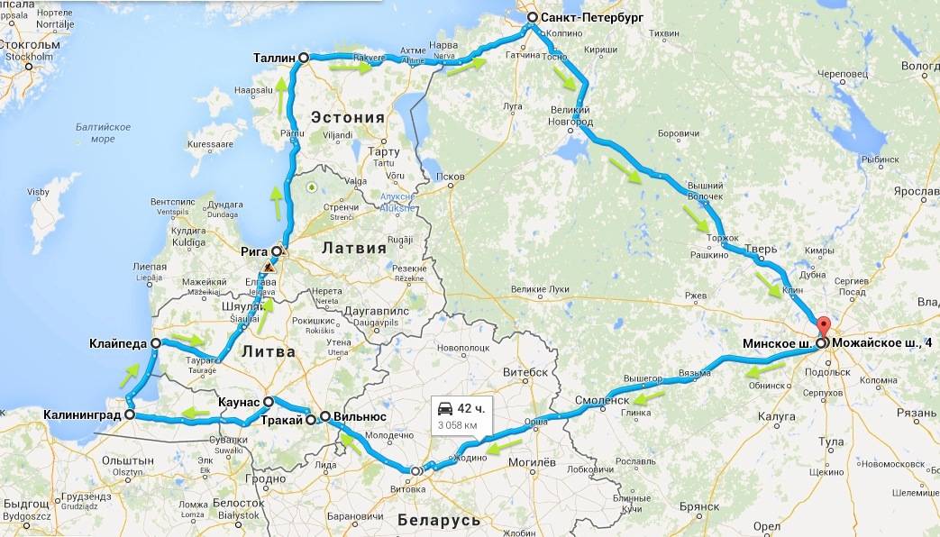 Путешествие и поездка на машине из калининграда по россии