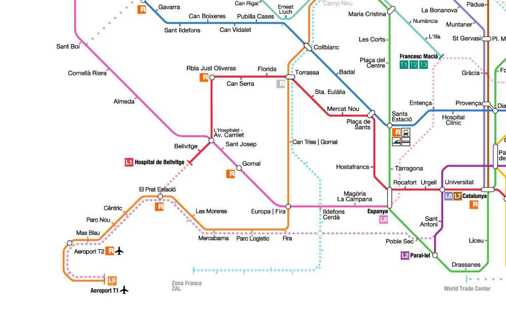 Интерактивная карта метро барселоны