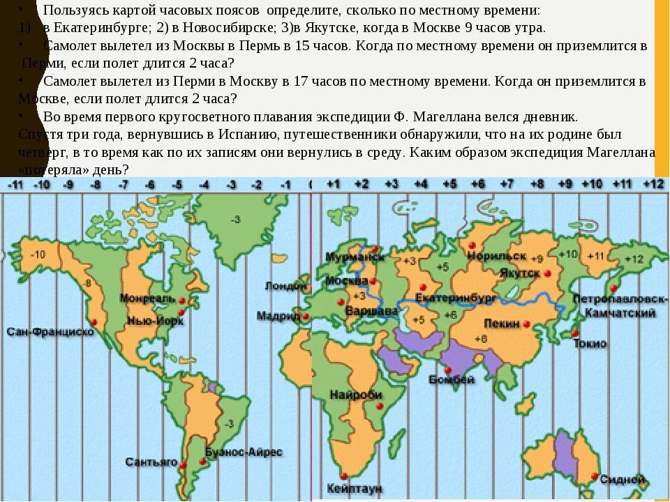 Часовые пояса земли карта